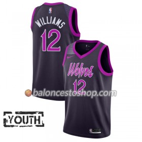Camiseta Niños NBA Minnesota Timberwolves C.J. Williams 12 2018-19 Nike City Edition Violeta Swingman